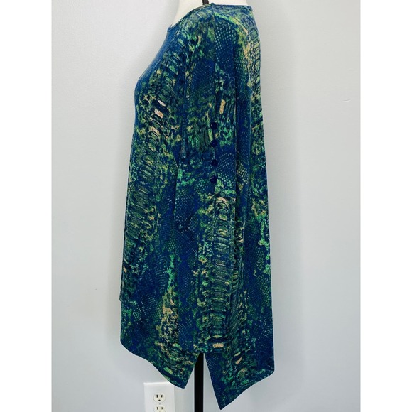 Clara Sun Woo Oversized Snake Print Dolman Top Womens XS Boxy Maximalist Chic - Picture 5 of 11